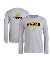 Adidas Men's Heather Gray Lafc Local Pop Aeroready Long Sleeve T-Shirt