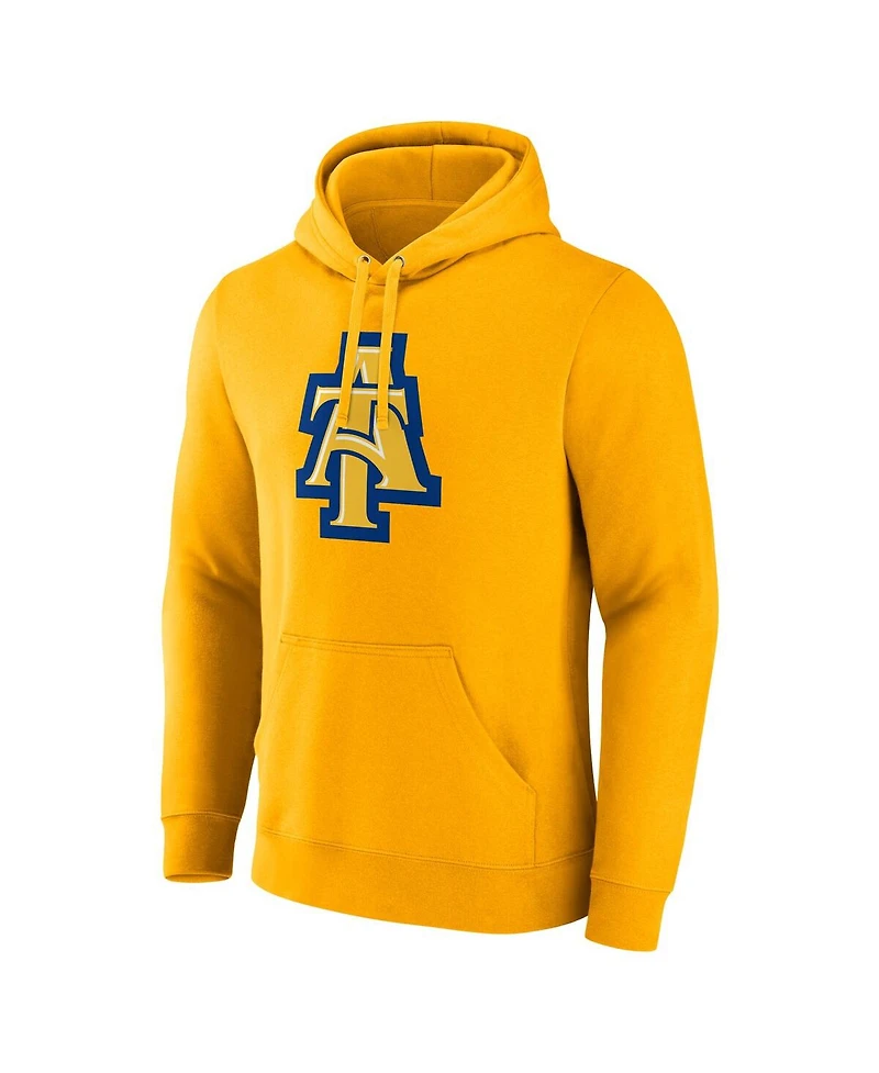Fanatics Men's Gold North Carolina A T Aggies Primary Logo Pullover Hoodie