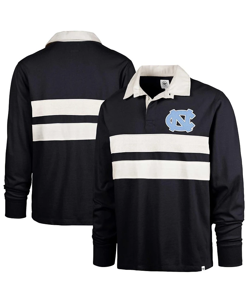 '47 Brand Men's Navy North Carolina Tar Heels Clubhouse Knox Thames Long Sleeve Rugby Polo Shirt