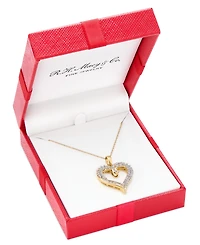 Diamond Twist Heart 18" Pendant Necklace (1/2 ct. t.w.) 14k White Gold or Yellow Gold, + 2" extender, Exclusively at Macy's