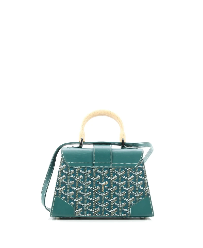 Pre-Owned Goyard Mini Structured Saigon Top Handle Bag Coated Canvas with Leather