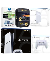 Sony PlayStation 5 Slim Digital Bundle with Disc Drive, Extra Controller, MightySkins Game Collection and 2 Year Extended Warranty