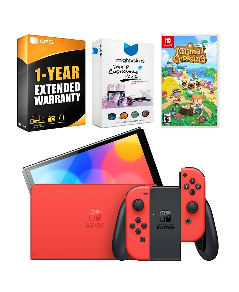 Nintendo Switch Oled Mario Red Edition with Animal Crossing: New Horizons
