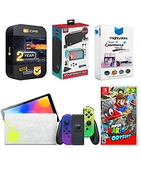 Nintendo Switch Oled Console Splatoon 3 Special Edition with Super Mario Odyssey, Surge Accessory Gaming Kit