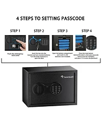 Bonsaii Safe Box with Fireproof Bag, Home Safe with Removable Shelf for Money Documents Jewelry Valuables, 0.6 Cubic Feet, 9.84"D x 13.78"W