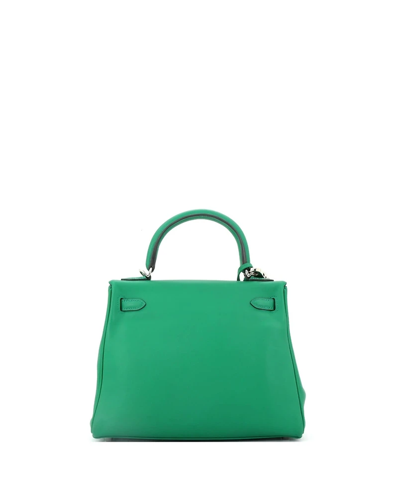 Pre-Owned Hermes Kelly 25 Handbag Swift with Palladium Hardware