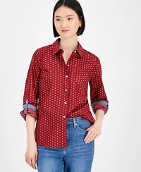 Tommy Hilfiger Women's Cotton Foulard Button-Front Shirt