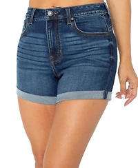 Celebrity Pink Juniors' 4" High-Rise Curvy Denim Shorts