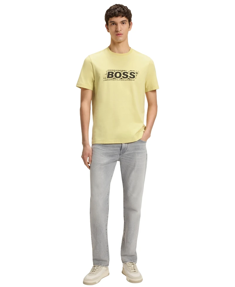 Boss by Hugo Men's Logo Artwork Cotton-Jersey T-Shirt