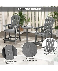 Gymax 2PCS Bar Stool Hdpe Chair w/ Armrest Footrest Home Indoor Outdoor Patio