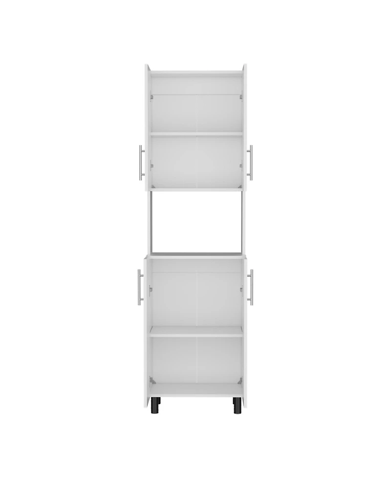 Olivet Kitchen Pantry, 4 Doors, 4 Shelves, White