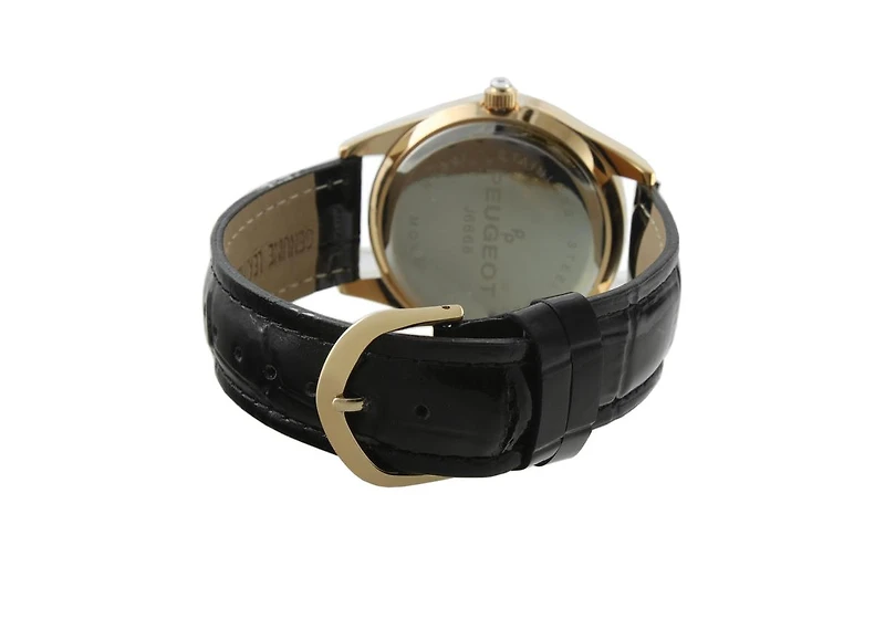 Peugeot Women's Couture Gold Watch Leopard Dial Swarovski Crystal