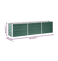 Garden Raised Bed Galvanized Steel 94.5"x15.7"x17.7" Green
