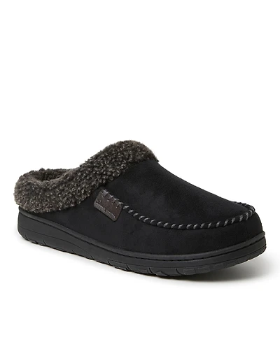 Dearfoams Men's Microsuede Moccasin Toe House Shoe Clog Slipper