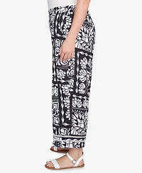Ruby Rd. Plus Lotus Patchwork Crepe Capri Pants