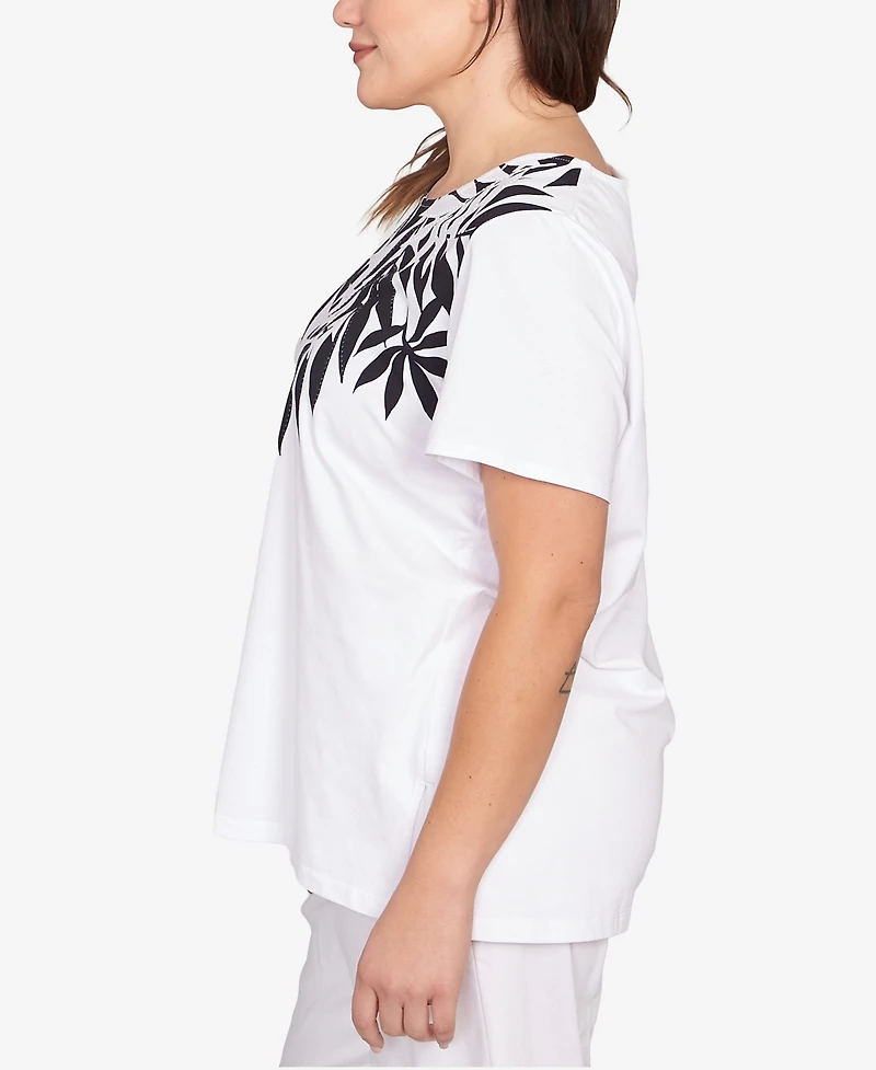 Ruby Rd. Plus Size Palm Print Top