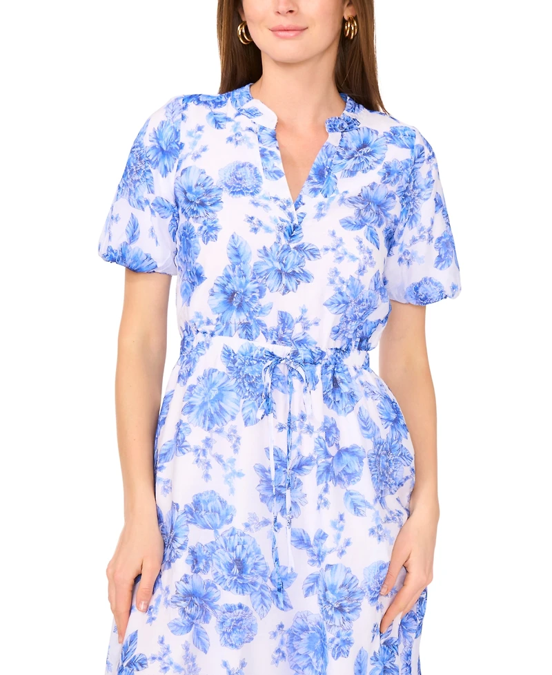 Vince Camuto Women's Floral-Print Puff-Sleeve Maxi Dress