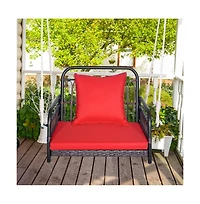 Patio Rattan Porch Swing Hammock Chair with Seat Cushion