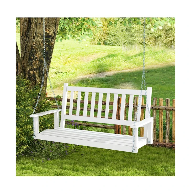 3-Person Wooden Outdoor Porch Swing with 800 lbs Weight Capacity