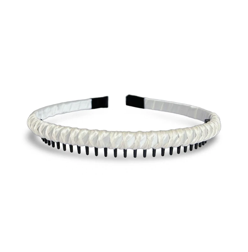 Thin Solid Headband - White