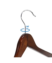 MegaChef 20 Piece Acacia Wood Swivel Hook Hanger Set Light Brown