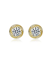 Clear Cubic Zirconia Whirl Pool Inspired Stud Earrings