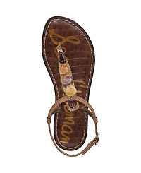 Sam Edelman Women's Gigi Stone T-Strap Flat Sandals
