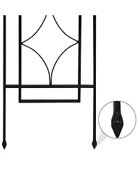Decorative Steel Metal Chic Diamonds Design Garden Trellis - Black - 2-Pack