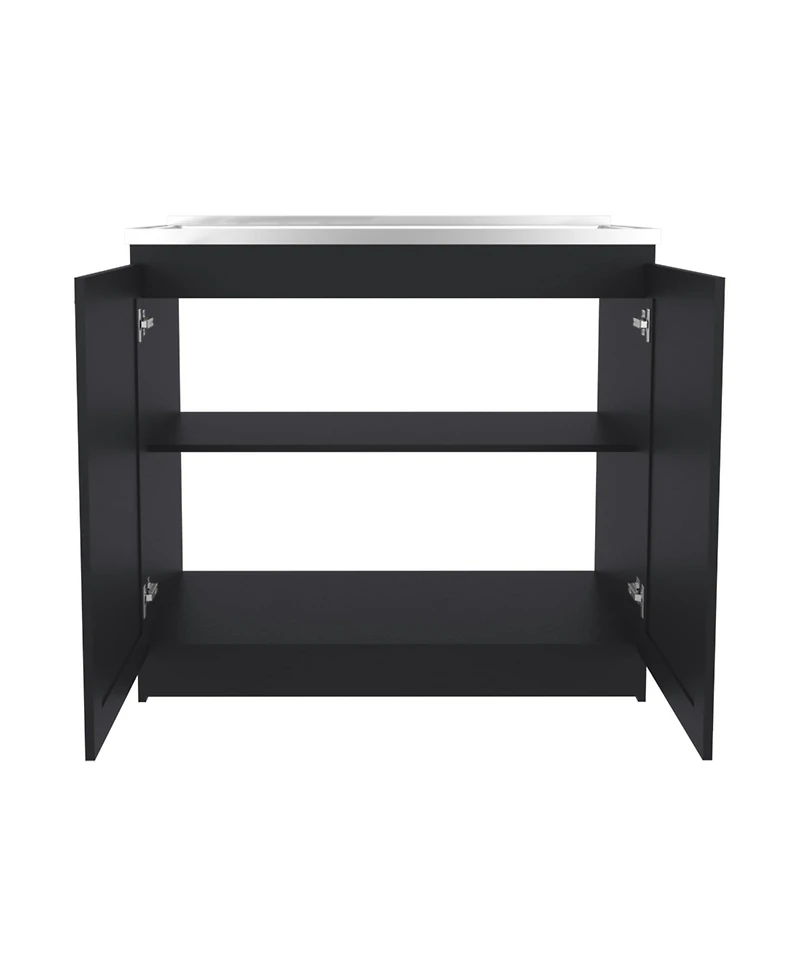 Bickleton Utility Sink Cabinet, 2 Doors, Shelves