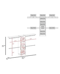Salina Closet System, 3 Drawers, 5 Shelves, White