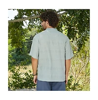 Campus Sutra Men's Sage Green Bohomian Oversized Polo T-Shirt