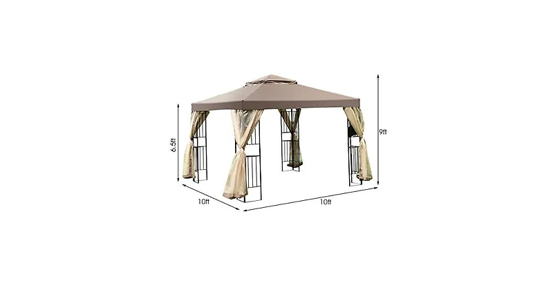10 x 12 Octagonal Patio Gazebo with Mosquito Net