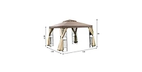 10 x 12 Octagonal Patio Gazebo with Mosquito Net