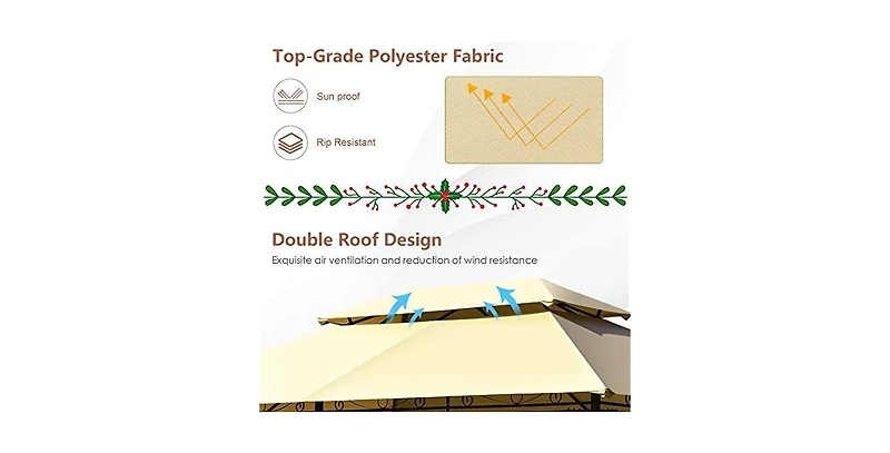 10 Feet x 13 Feet Tent Canopy Shelter with Removable Netting Sidewall