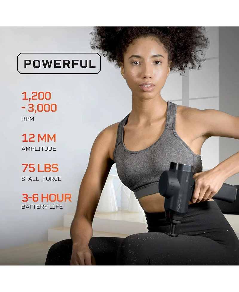 LifePro Sonic Pro Handheld Percussion Massage Gun with 8 Attachments for Deep Tissue Relief