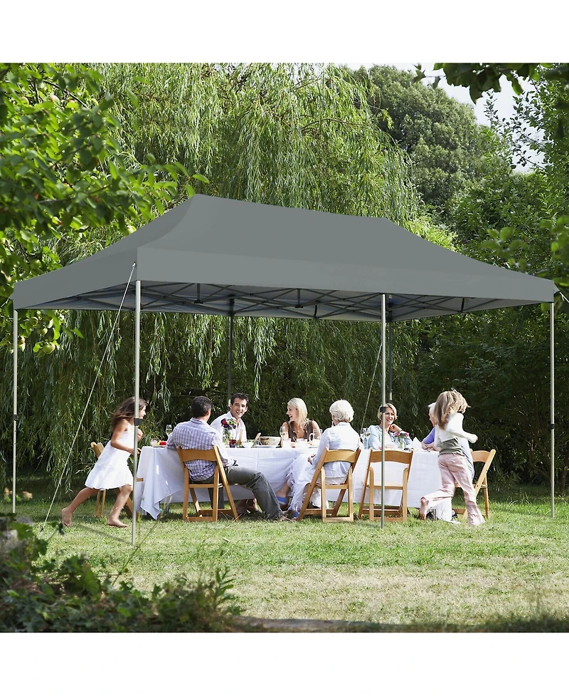 Gymax 10'x20' Pop up Canopy Tent Folding Heavy Duty Sun Shelter Adjustable W/Bag