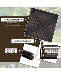 Gymax 4 Piece Patio Wicker Conversation Bistro Set Furniture Set w/ Cushions