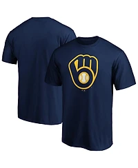 Fanatics Men's Navy Milwaukee Brewers Logo T-Shirt