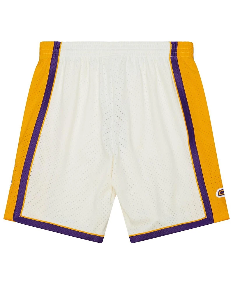 Mitchell & Ness Men's Cream Los Angeles Lakers 2009/10 Hardwood Classics Team Color Swingman Shorts