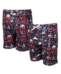 Wes & Willy Big Boys and Girls Navy Chicago Bears Luau Swim Trunks