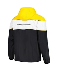 G-iii Sports by Carl Banks Men's Black Iowa Hawkeyes Center Line Half-Zip Raglan Hoodie Sweatshirt