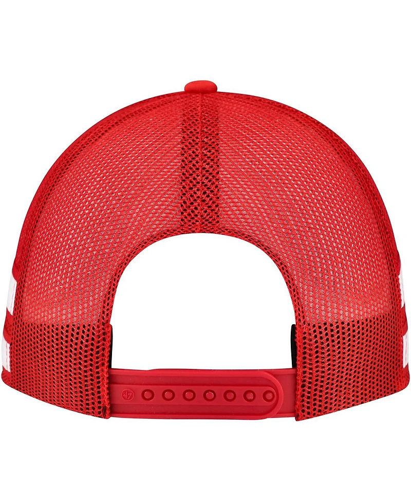 '47 Brand Men's Red Detroit Red Wings Sideband Stripes Trucker Snapback Hat