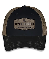 Checkered Flag Sports Men's and Women's Black/Brown Kyle Busch Flag Trucker Adjustable Hat