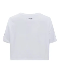 Pro Standard Women's White Carolina Hurricanes Boxy Script Tail Cropped T-Shirt