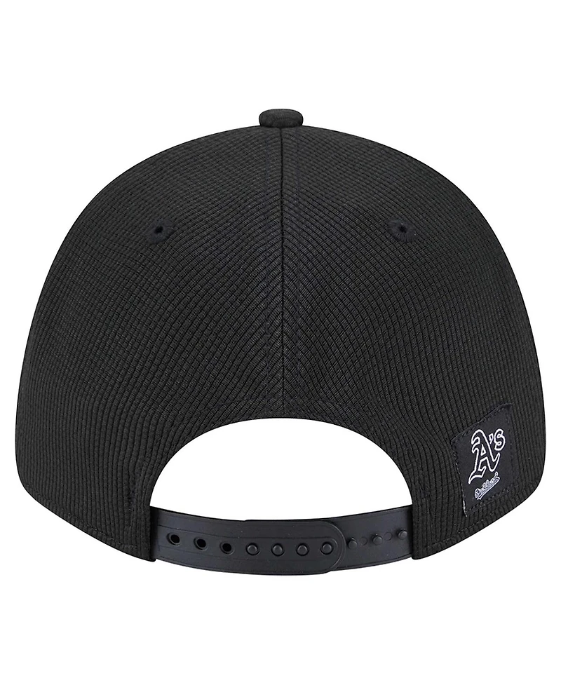New Era Men's Black Athletics Pivot 9FORTY Adjustable Hat