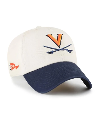 '47 Brand Men's Cream Virginia Cavaliers Grand Stand Clean Up Adjustable Hat