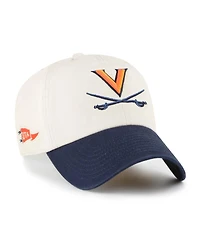 '47 Brand Men's Cream Virginia Cavaliers Grand Stand Clean Up Adjustable Hat