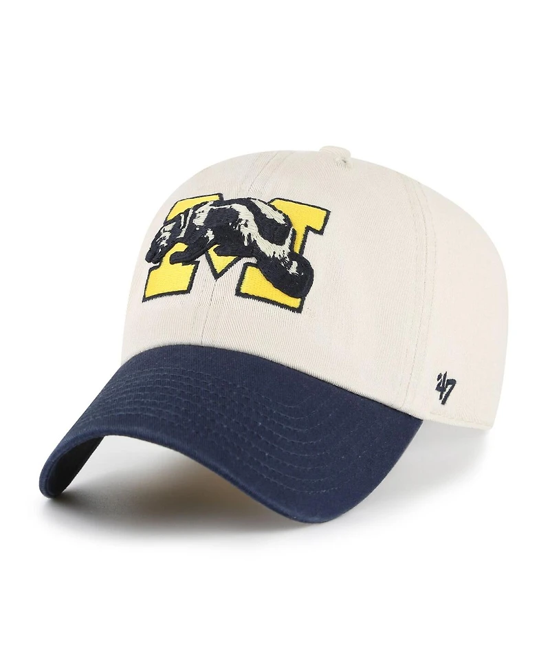'47 Brand Men's Cream Michigan Wolverines Grand Stand Clean Up Adjustable Hat