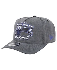 New Era Men's Charcoal Utah Jazz Throwback Washed Pre-Curved 9FIFTY Snapback Hat