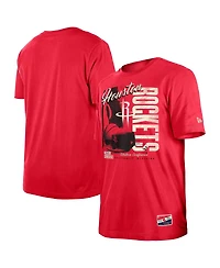 New Era Men's Red Houston Rockets Distressed Throwback Vintage Color Pack T-Shirt